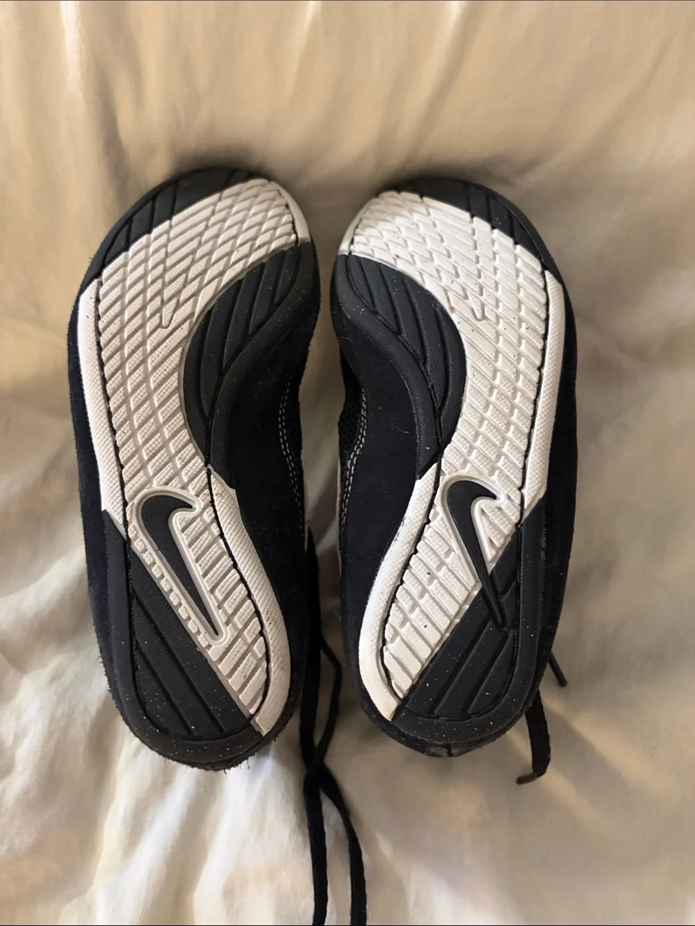 Nike Kids Black High-Top Wrestling Sneakers with White Accents